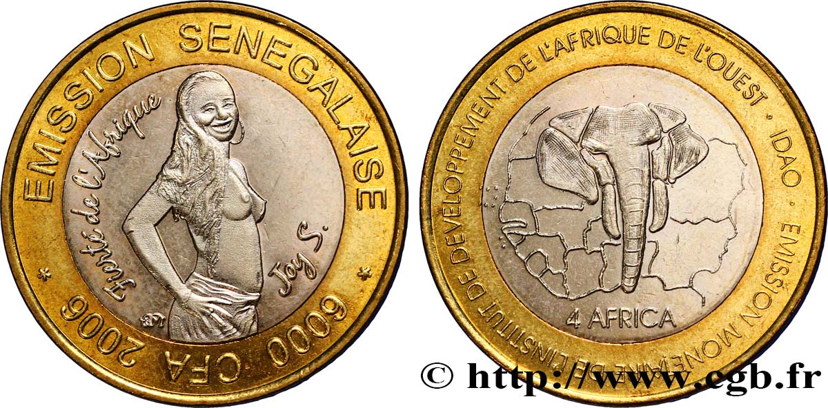 SENEGAL 6000 Francs CFA femme africaine 2006  MS 