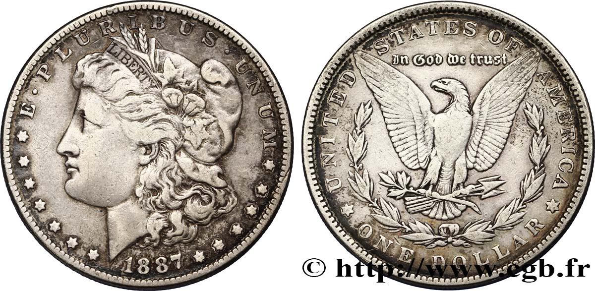 UNITED STATES OF AMERICA 1 Dollar Morgan 1887 Philadelphie VF 