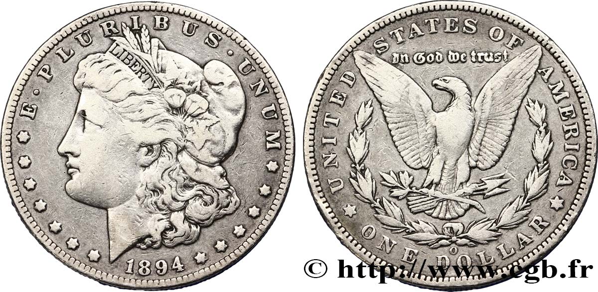 STATI UNITI D AMERICA 1 Dollar Morgan 1894 Nouvelle-Orléans q.BB 