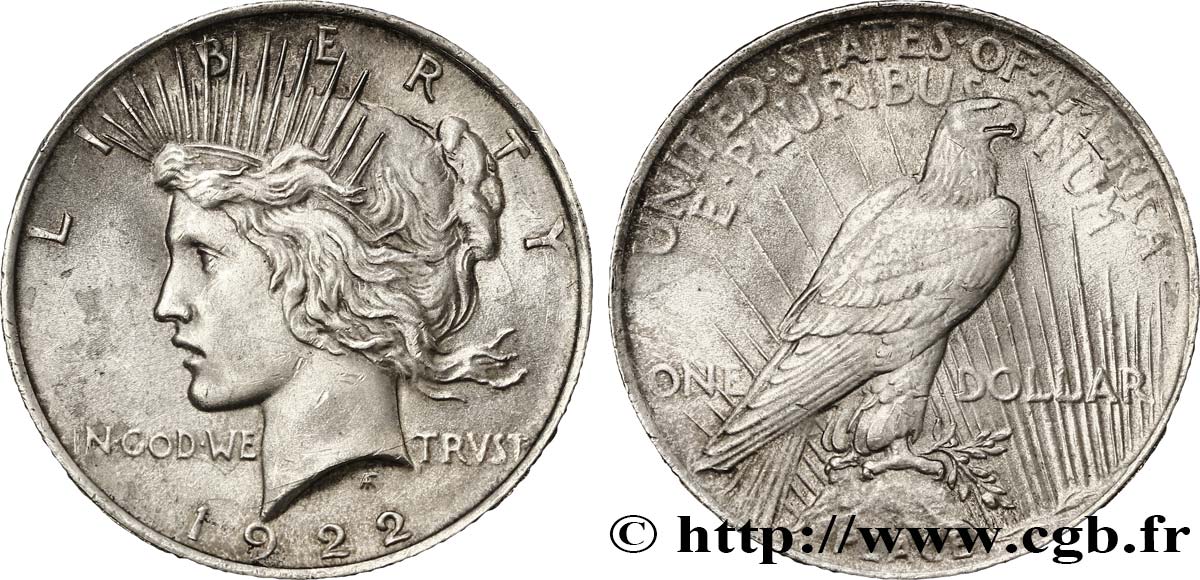ESTADOS UNIDOS DE AMÉRICA 1 Dollar Peace 1922 Philadelphie EBC 
