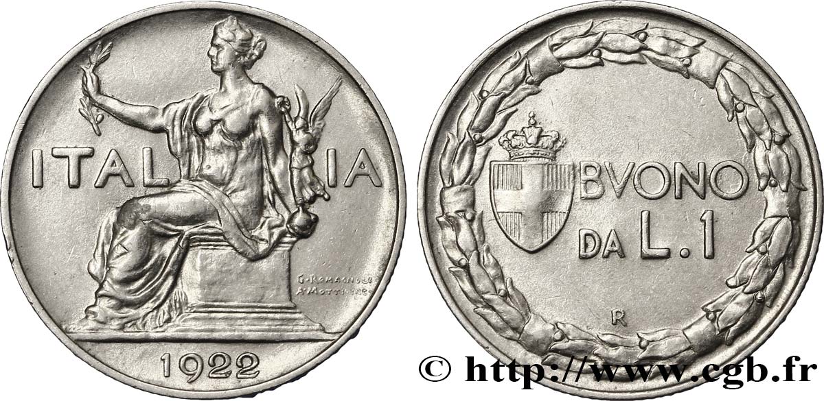 ITALIA 1 Lira (Buono da L.1) Italie assise 1922 Rome - R SPL 