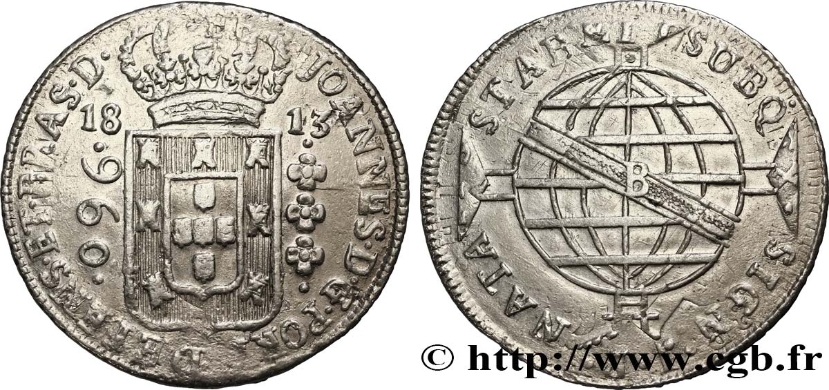 BRASILIEN 960 Reis Jean VI (Joao) 1813 Bahia SS 