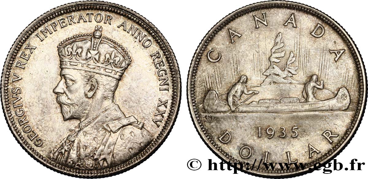 KANADA 1 Dollar Georges V jubilé d’argent 1935  fST 