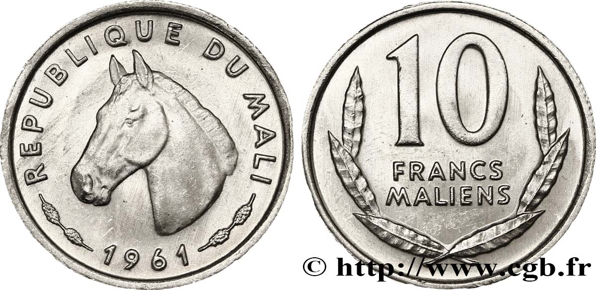 MALí 10 Francs Maliens cheval 1961 Paris SC 