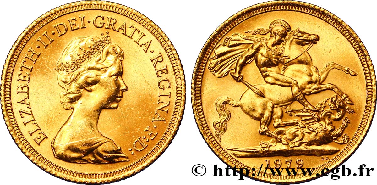 REINO UNIDO 1 Souverain Élisabeth II 1979 Royal Mint, Llantrisant SC 