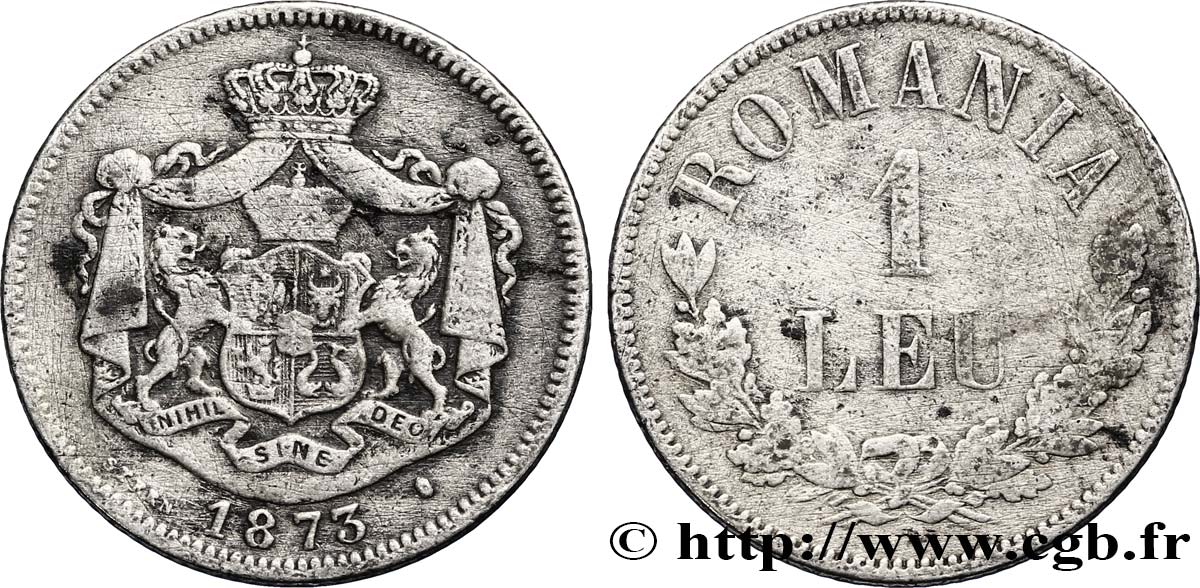 ROMANIA 1 Leu 1873 Bruxelles MB 