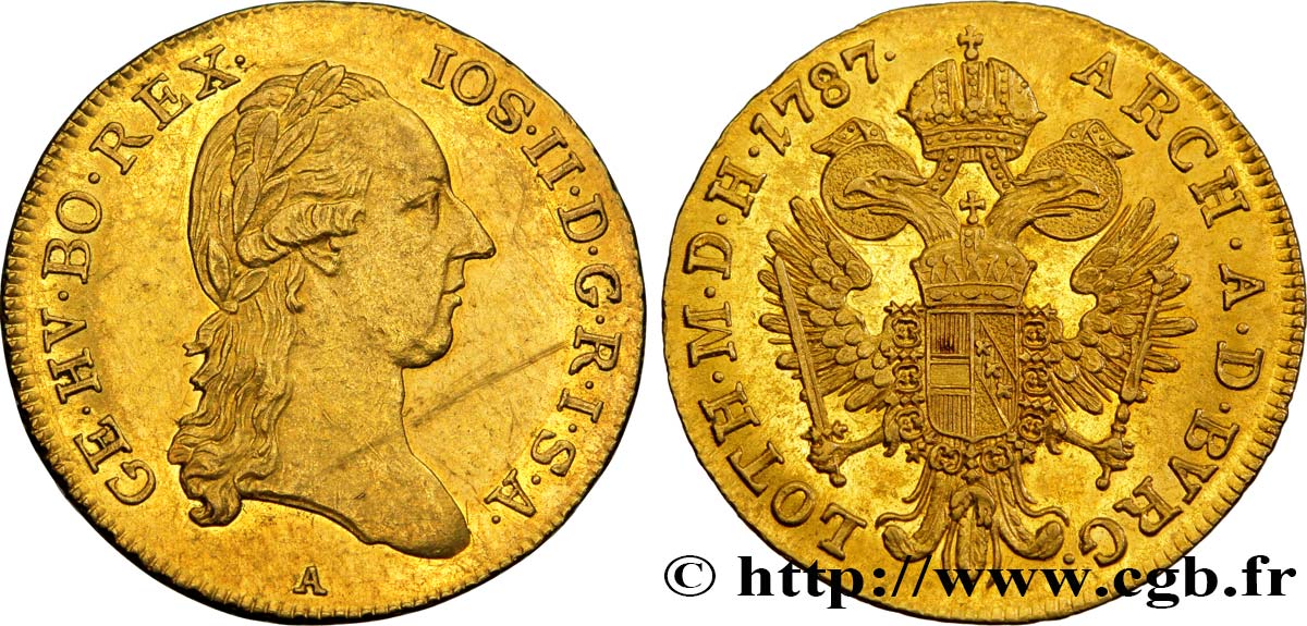 AUTRICHE - JOSEPH II Ducat d or 1787 Vienne EBC 