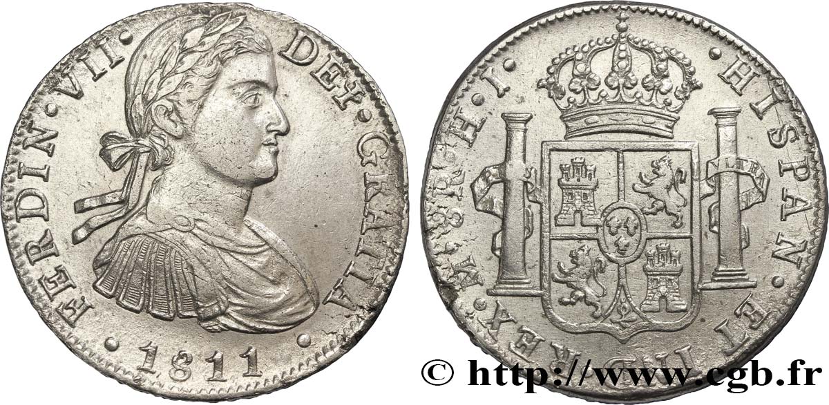 MESSICO 8 Reales Ferdinand VII d’Espagne 1811 Mexico q.SPL 