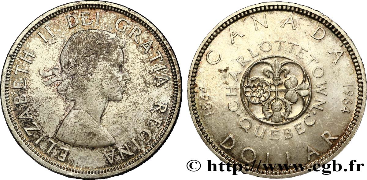 KANADA 1 Dollar Charlottetown-Québec 1964  fST 