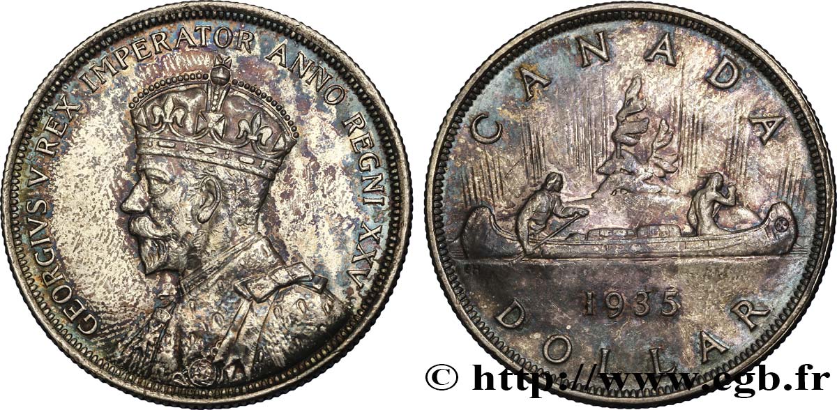 KANADA 1 Dollar Georges V jubilé d’argent 1935  fST 