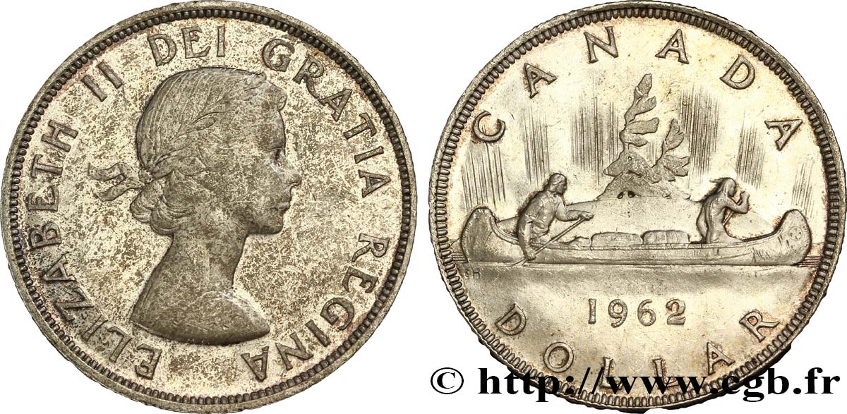 CANADA 1 Dollar Elisabeth II canoe 1962  MS 