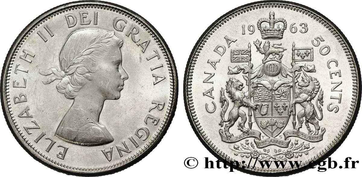 KANADA 50 Cents Elisabeth II 1963  fST 