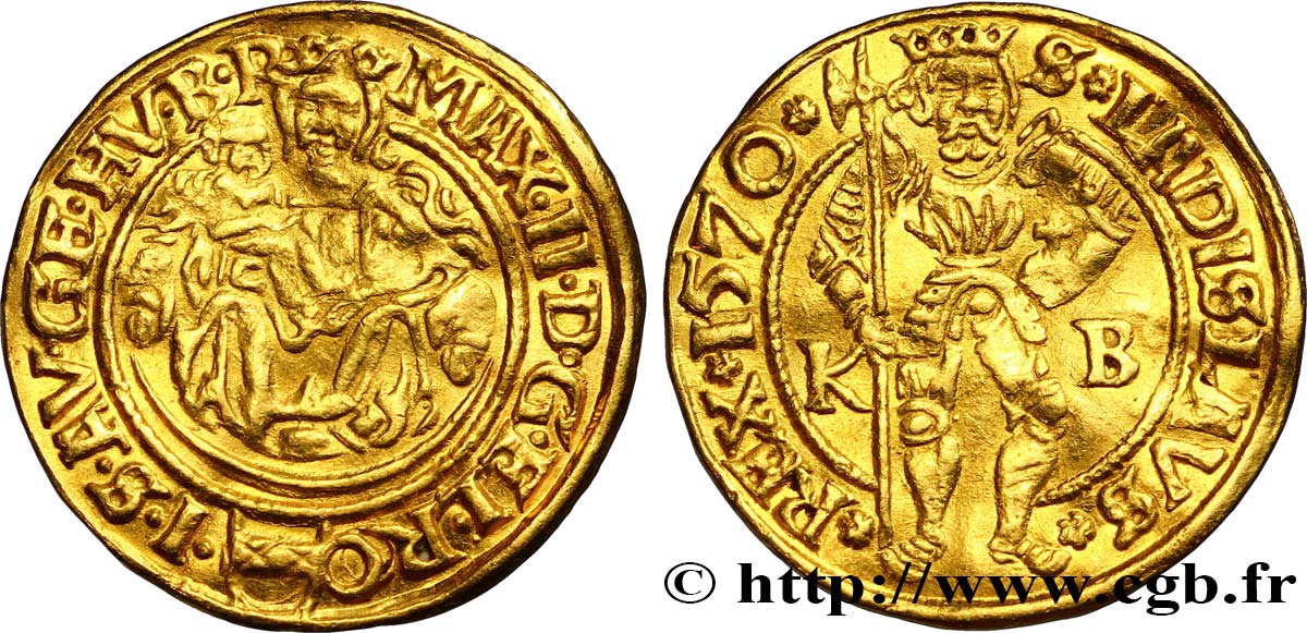 HONGRIE - ROYAUME DE HONGRIE - MAXIMILIEN II Ducat d’or 1570 Kremnitz q.SPL 