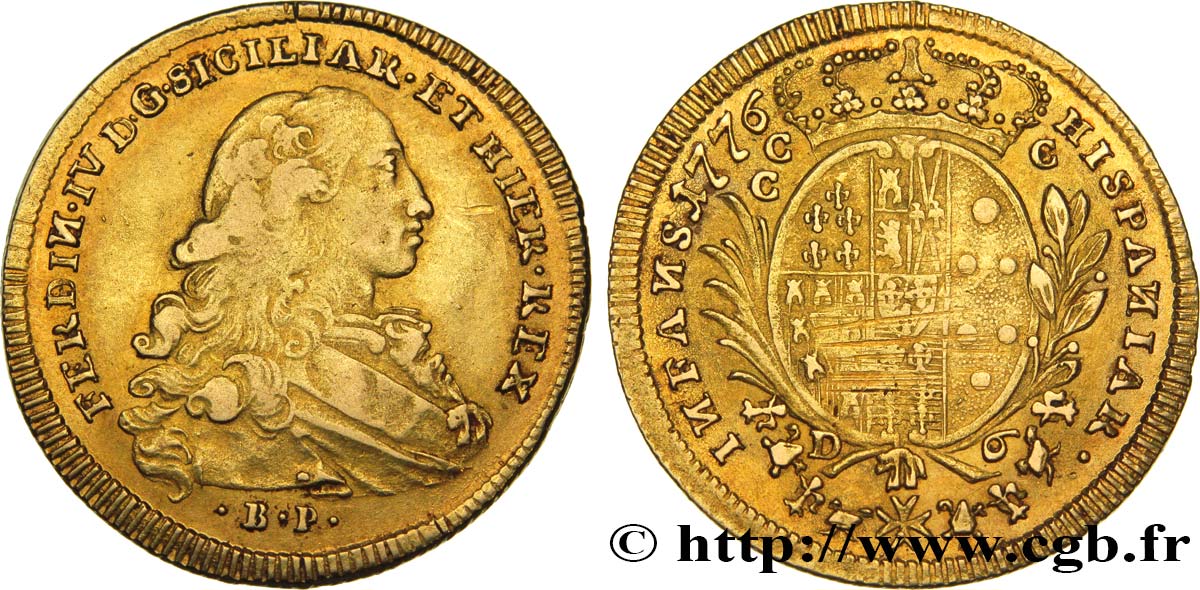 ITALIA - REINO DE NÁPOLES - FERNANDO IV 6 Ducats 1776 Naples MBC/MBC+ 