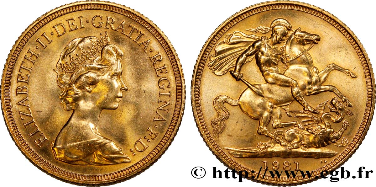 VEREINIGTEN KÖNIGREICH 1 Souverain Élisabeth II 1978 Royal Mint, Llantrisant fST 