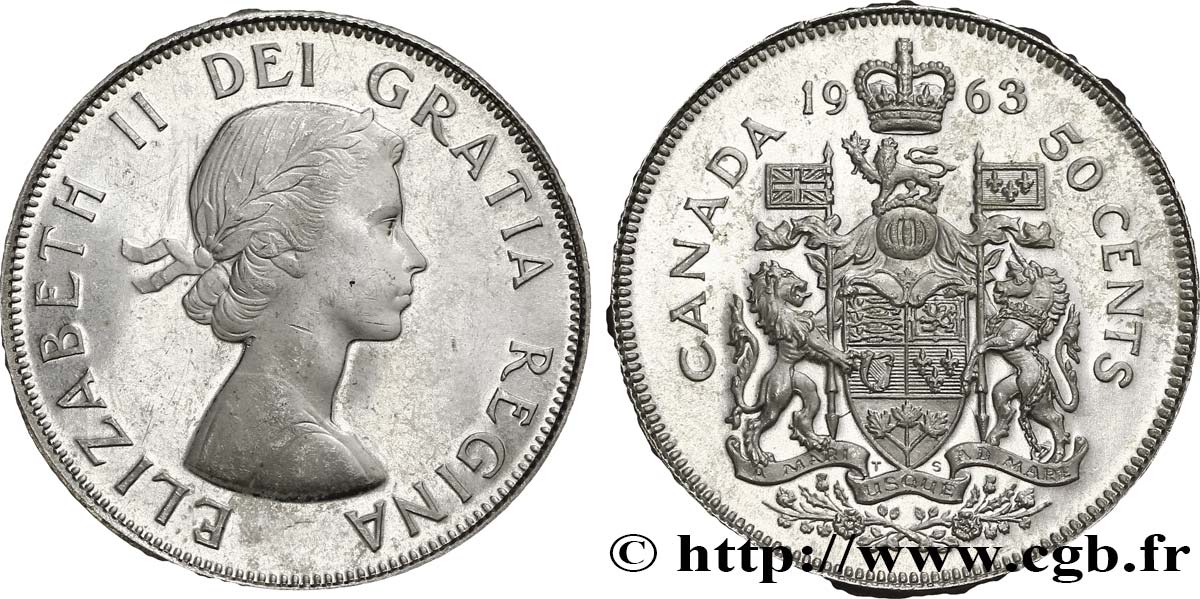 KANADA 50 Cents Elisabeth II 1963  fST 