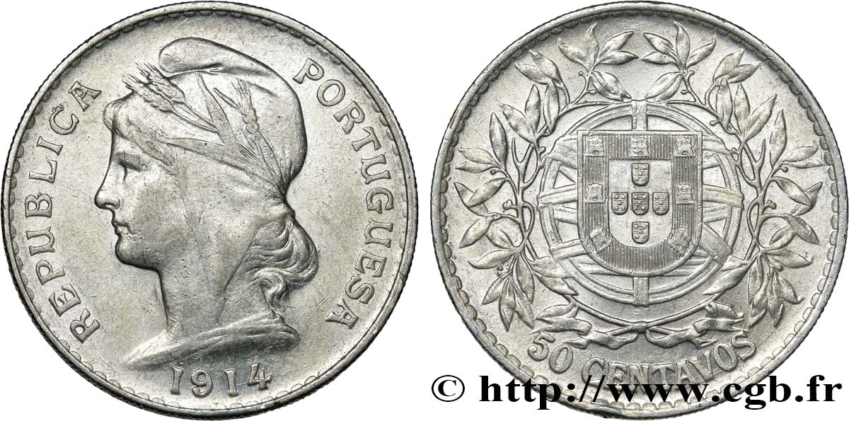 PORTUGAL 50 Centavos 1914  MBC+ 