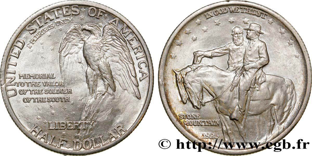UNITED STATES OF AMERICA 1/2 Dollar mémorial de Stone Mountain 1925 Philadelphie AU 