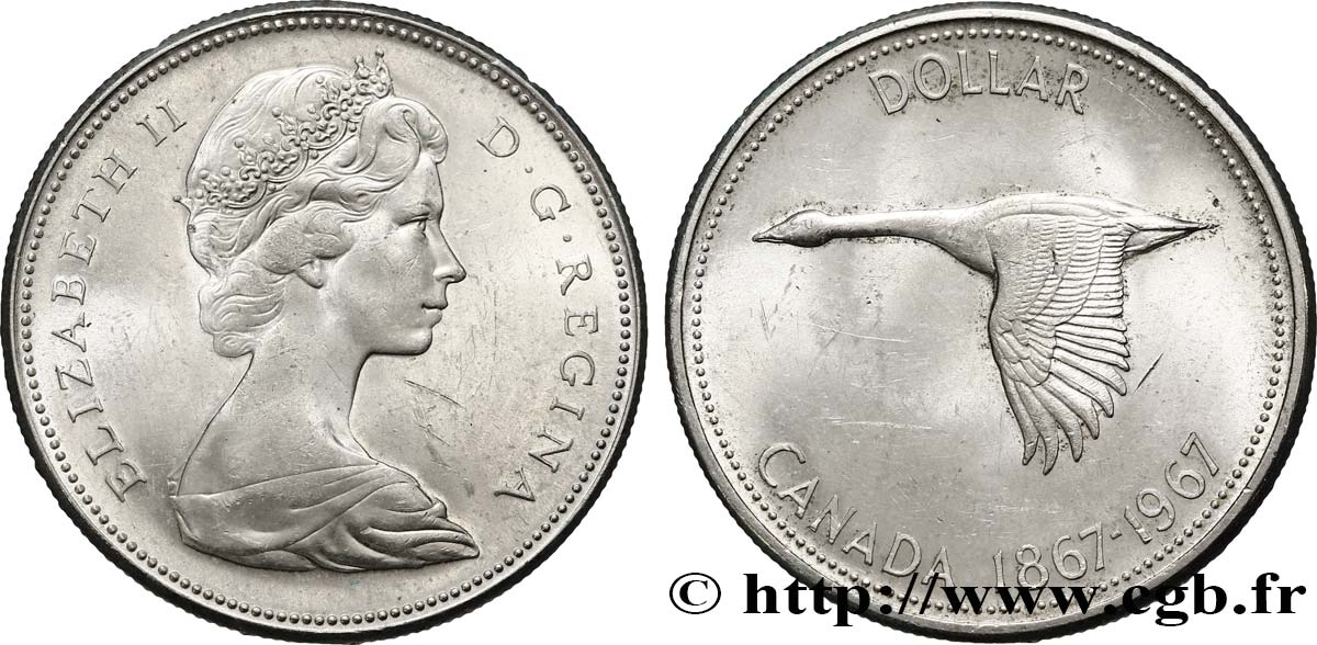 CANADA 1 Dollar centenaire de la Confédération 1967  AU 
