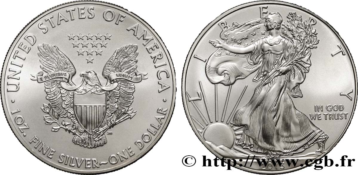 ÉTATS-UNIS D&nbsp;AMÉRIQUE 1 Dollar (1 Once) type Liberty Silver Eagle 2013 West Point FDC 