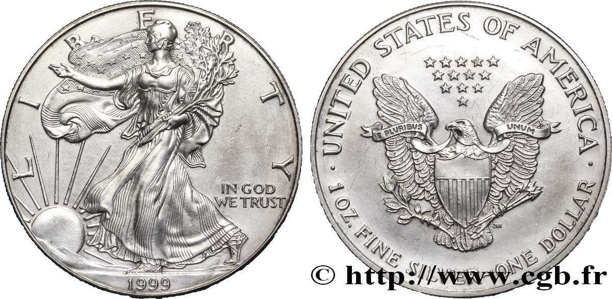 UNITED STATES OF AMERICA 1 Dollar type Silver Eagle 1999 Philadelphie MS 