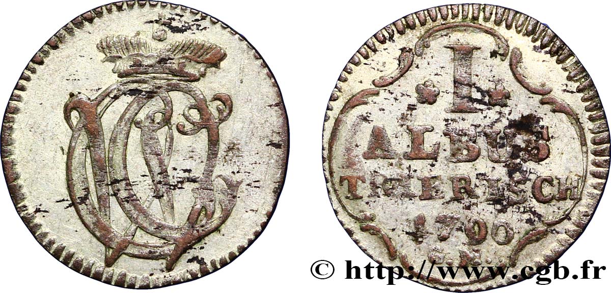 ALEMANIA - TRÉVERIS 1 Albus monogramme du prince-archevêque Clément Wenzel de Saxe 1790  MBC 