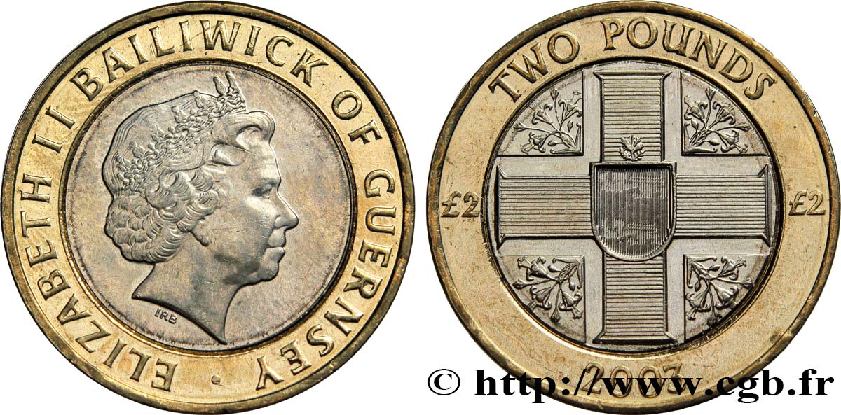 GUERNESEY 2 Pounds (2 Livres)  Elisabeth II tranche B 2003  SUP+ 
