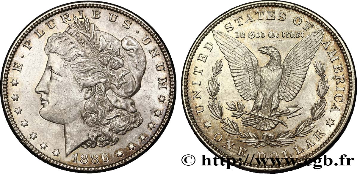 ÉTATS-UNIS D AMÉRIQUE 1 Dollar Morgan 1886 Philadelphie SPL 