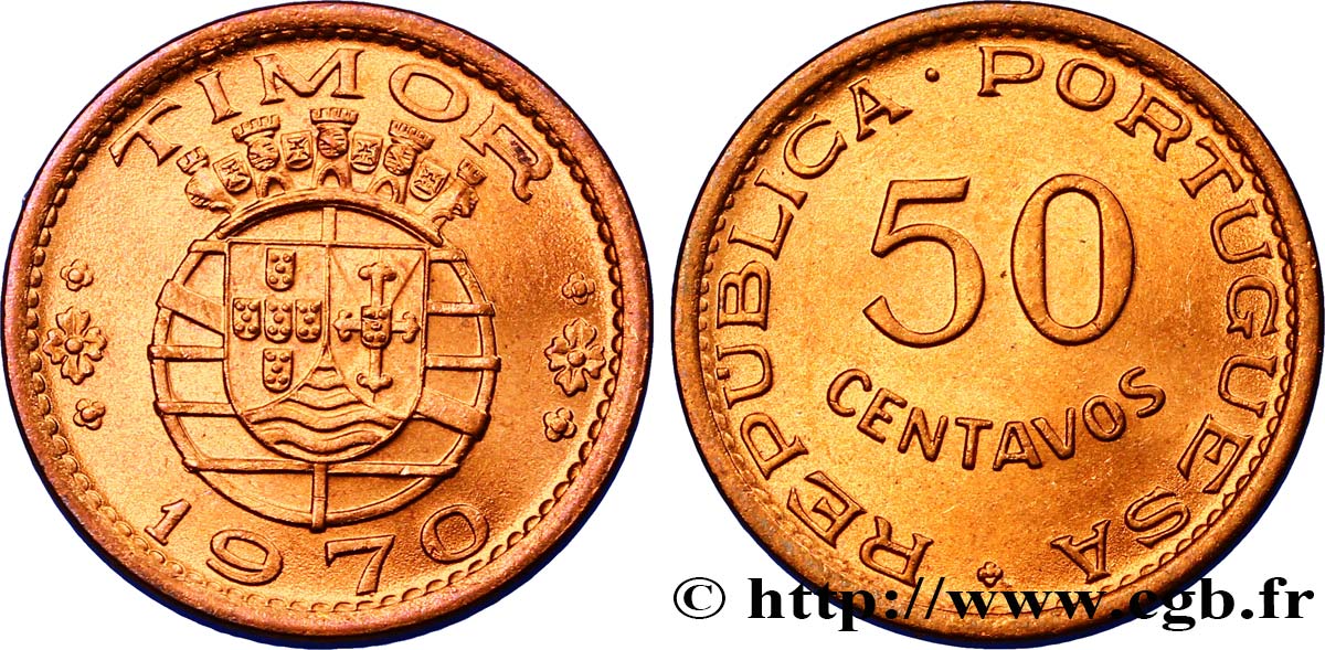 TIMOR 50 Centavos Colonie Portugaise 1970  SPL 