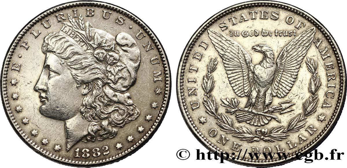 ÉTATS-UNIS D AMÉRIQUE 1 Dollar Morgan 1882 Philadelphie XF 