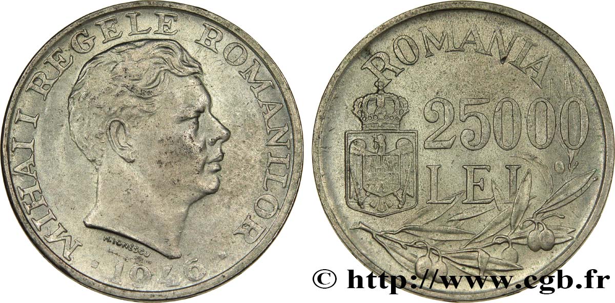 ROMANIA 25000 Lei Michel Ier 1946  q.SPL 