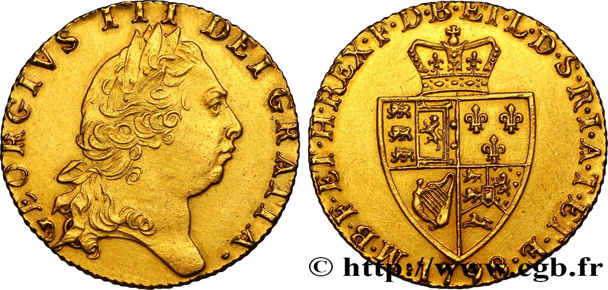 UNITED KINGDOM Guinée Georges III, 5e type 1798 Londres AU/AU 