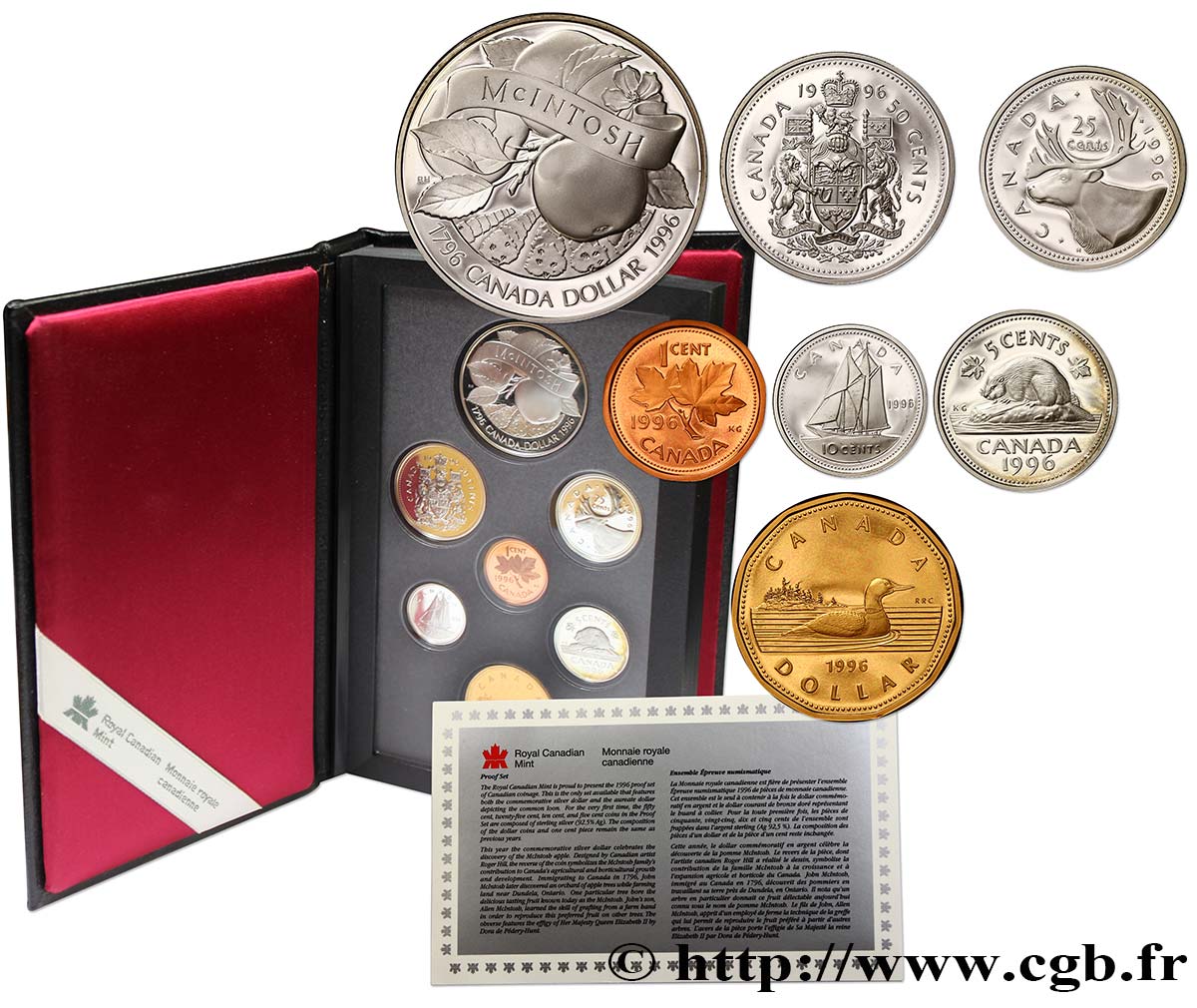 CANADA Série Proof 7 monnaies 1996  MS 