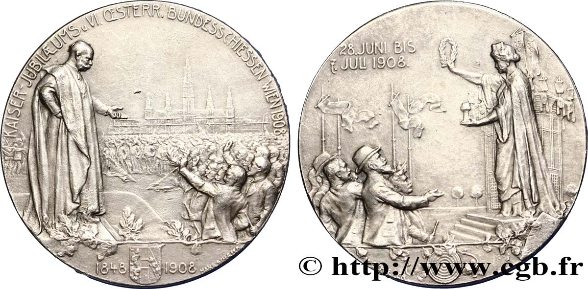 ÖSTERREICH Médaille du Jubilé de François-Joseph d’Autriche 1908  VZ 
