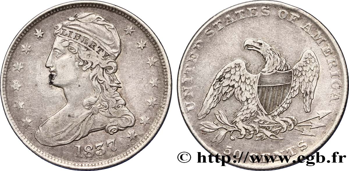 UNITED STATES OF AMERICA 1/2 Dollar 1837 Philadelphie XF 