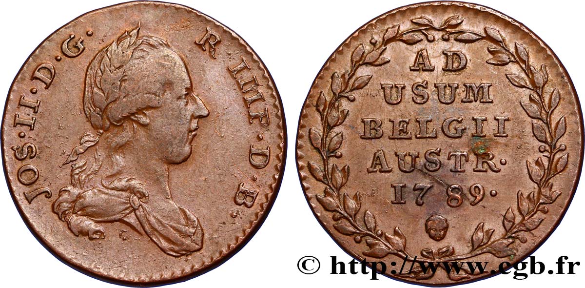 BELGIO - PAESI BASSI AUSTRIACI 2 Liards Pays-Bas autrichiens Joseph II 1789 Bruxelles q.SPL 