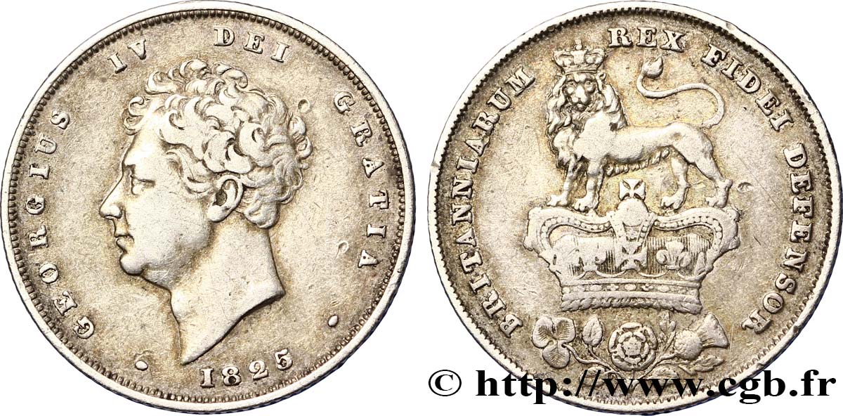 REINO UNIDO 1 Shilling Georges IV 1825  BC+ 