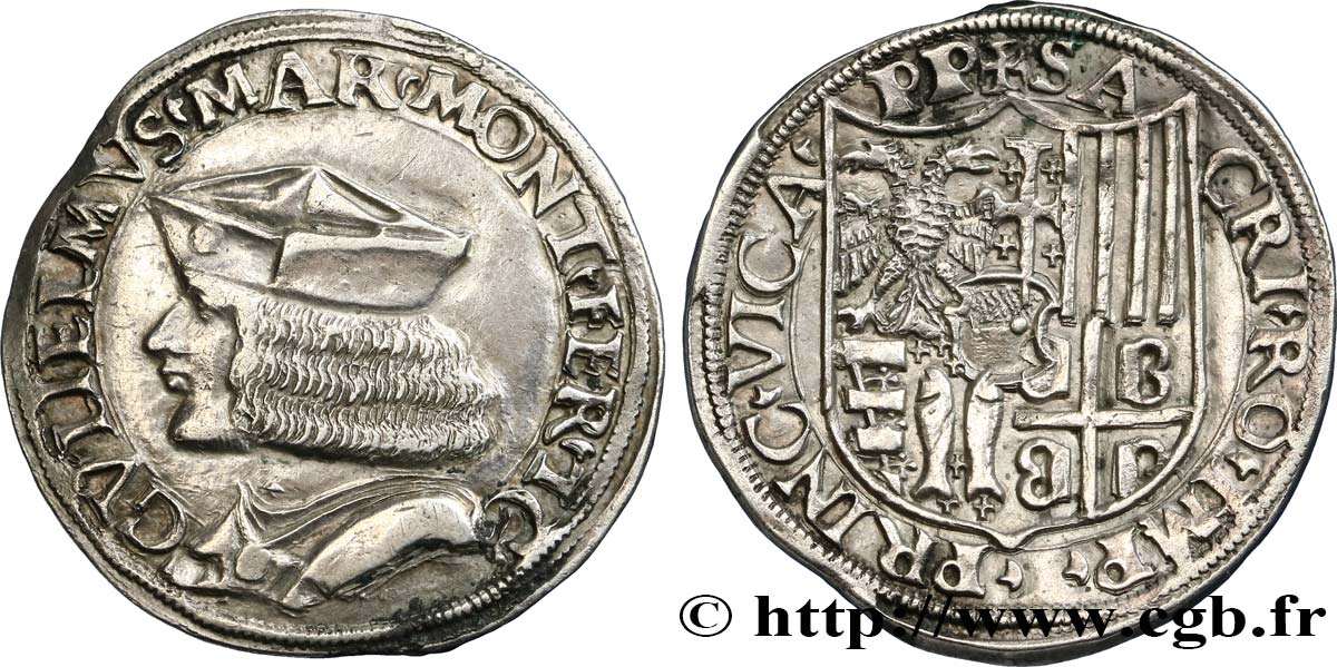 ITALY - CASAL - MONFERRAT - WILLIAM II PALAEOLOGUS Teston n.d. Casale AU 