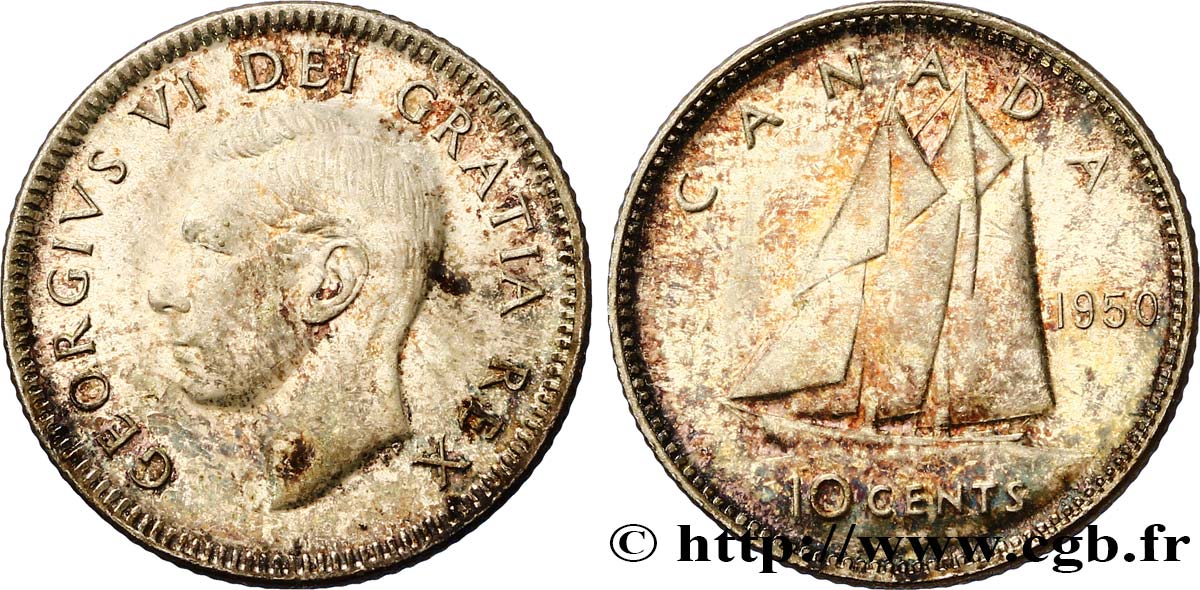 CANADá
 10 cents Georges VI 1950  SC 