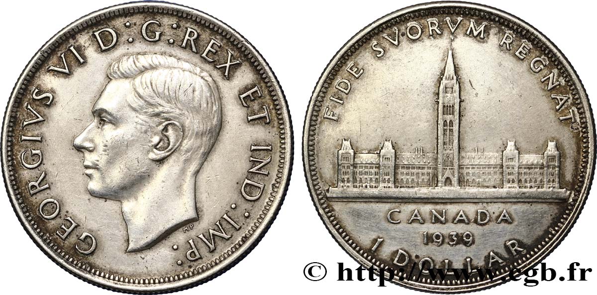 KANADA 1 Dollar Georges VI / visite royale au parlement 1939  SS 