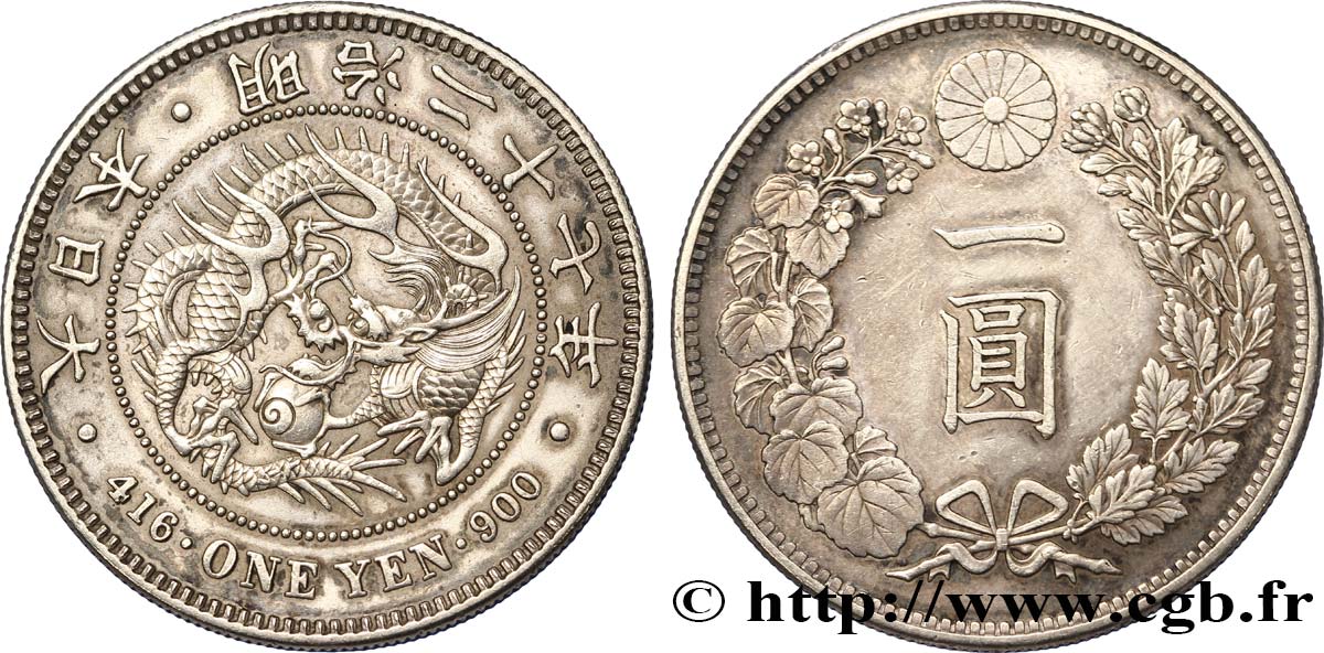 GIAPPONE 1 Yen dragon an 27 Meiji 1894  q.SPL 