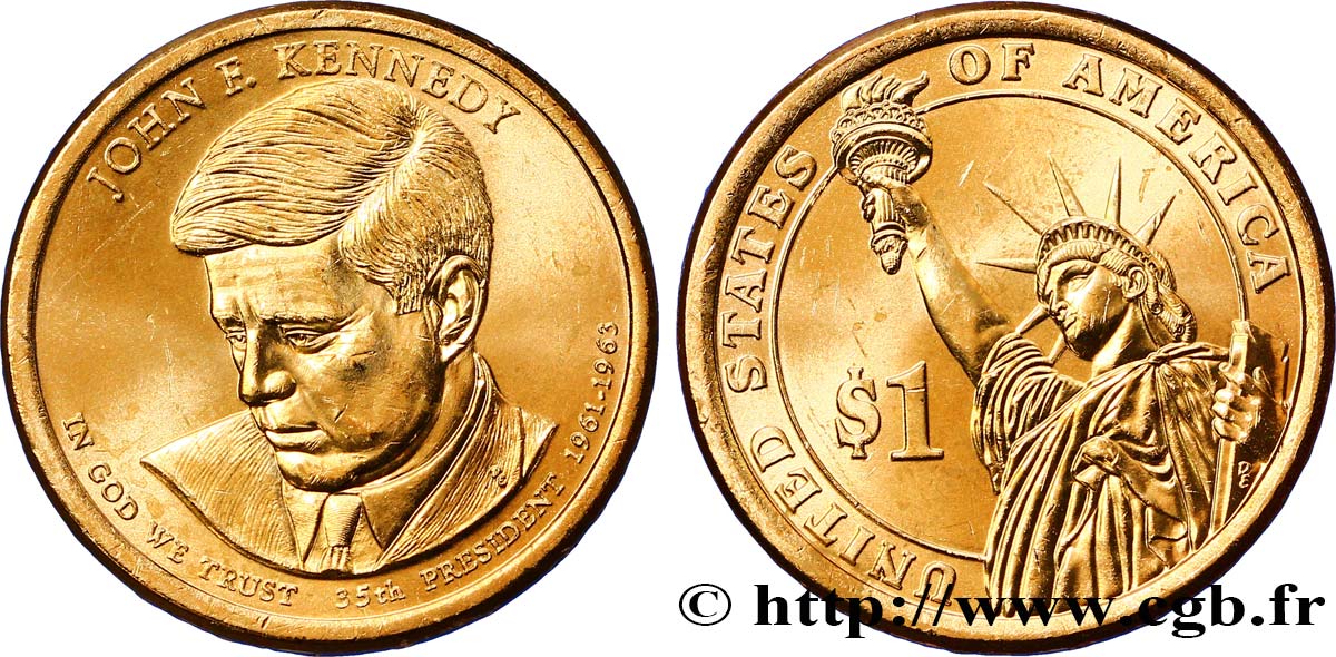 UNITED STATES OF AMERICA 1 Dollar John F. Kennedy tranche B 2015 Philadelphie MS 