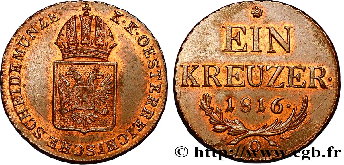 AUSTRIA 1 Kreuzer 1816 Olmutz EBC 