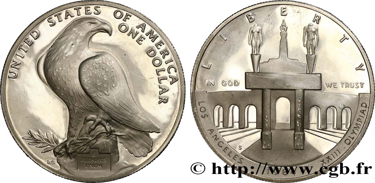 ÉTATS-UNIS D AMÉRIQUE 1 Dollar BE J.O. de Los Angeles 1984 San Francisco SPL 