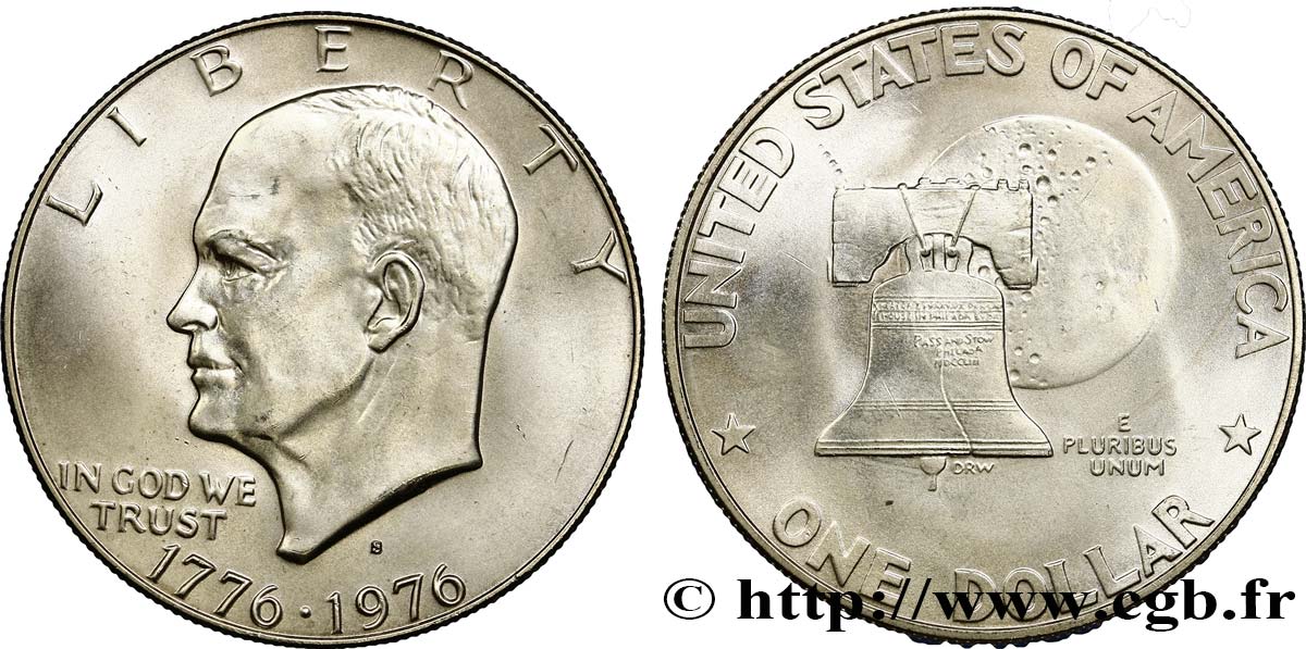 VEREINIGTE STAATEN VON AMERIKA 1 Dollar Eisenhower Bicentenaire 1976 San Francisco - S fST 