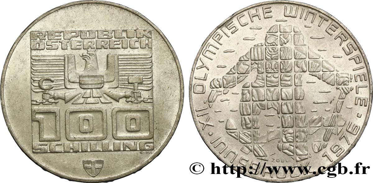 AUSTRIA 100 Schilling JO d’Hiver 1975  SPL 