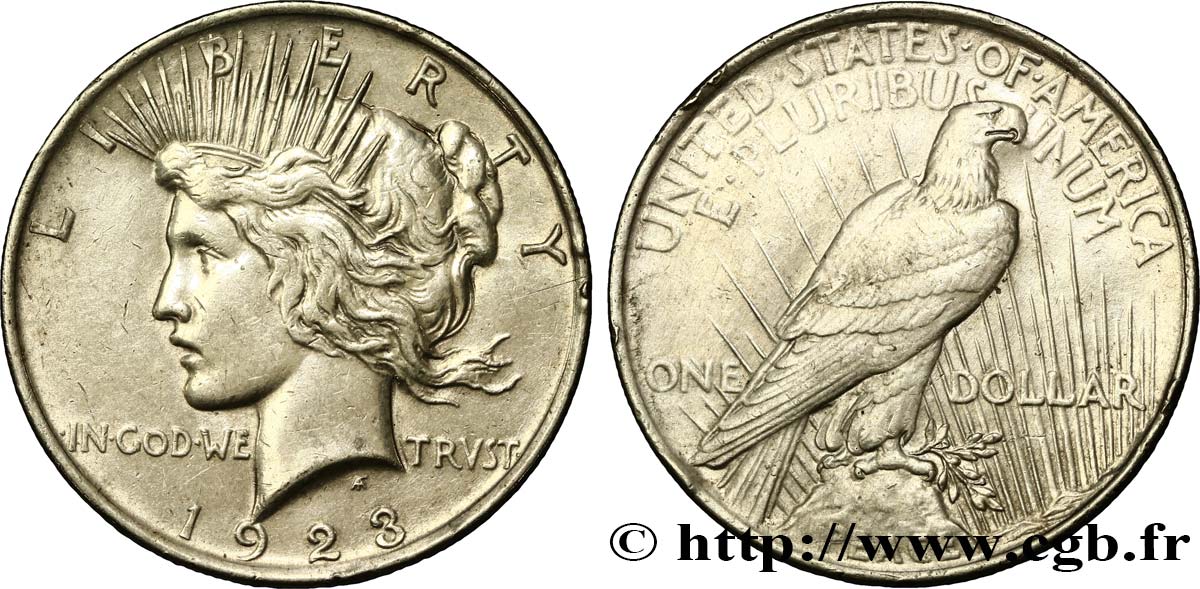 UNITED STATES OF AMERICA 1 Dollar Peace 1923 Philadelphie XF 