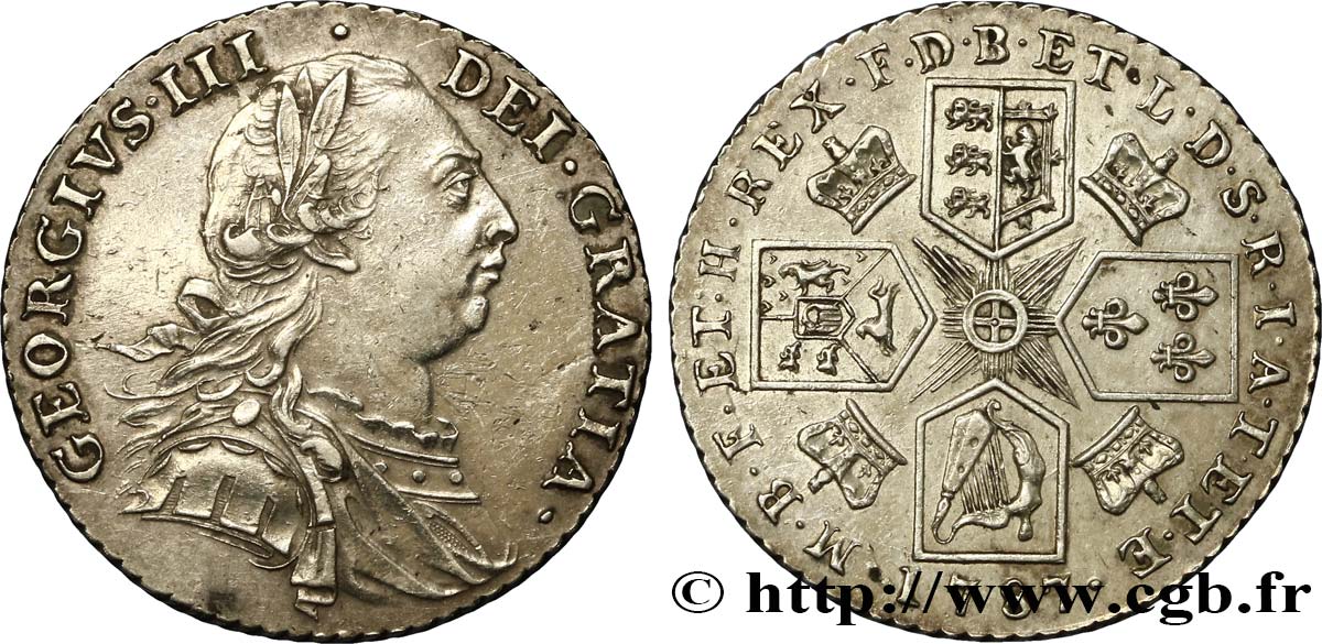 UNITED KINGDOM 1 Shilling Georges III 1787  AU 