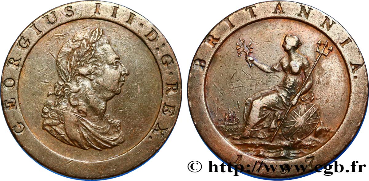 REINO UNIDO 1 Penny Georges III 1797 Soho MBC 