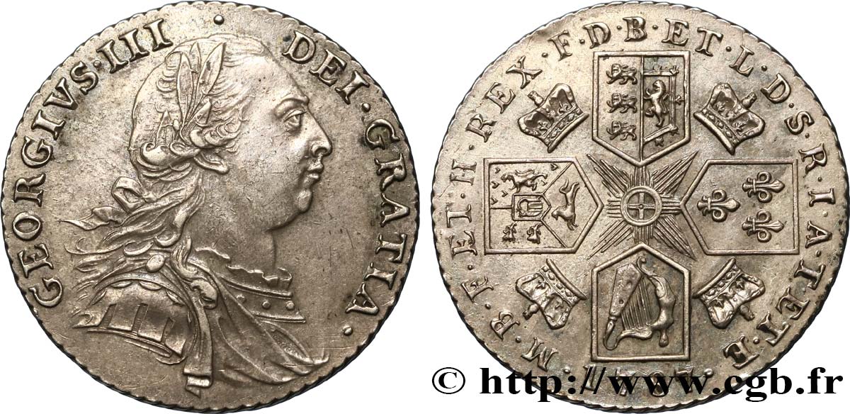 VEREINIGTEN KÖNIGREICH 1 Shilling Georges III 1787  VZ 